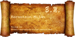 Bernstein Milán névjegykártya